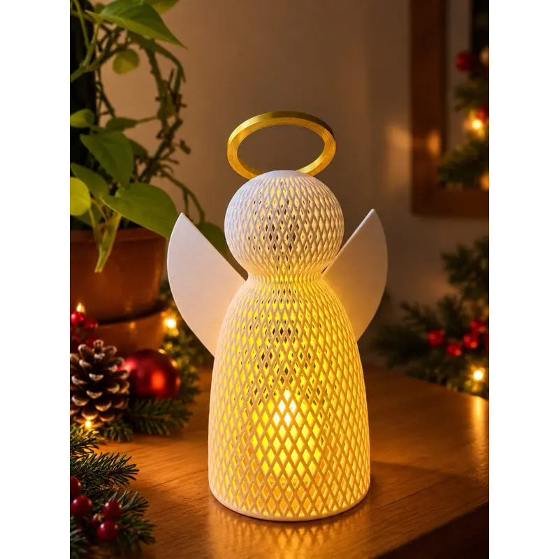 Anjo de Natal Decorativo com Vela LED