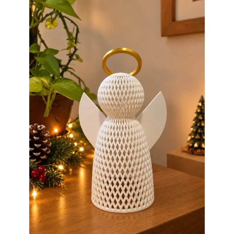 Anjo de Natal Decorativo com Vela LED