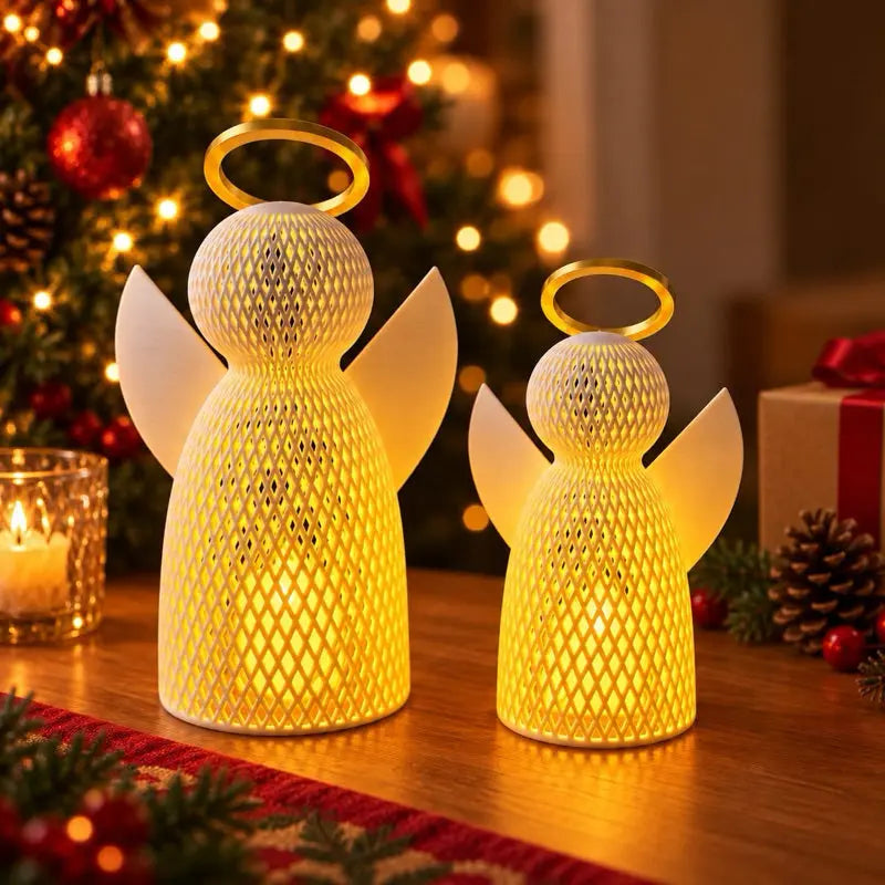 Anjo de Natal Decorativo com Vela LED