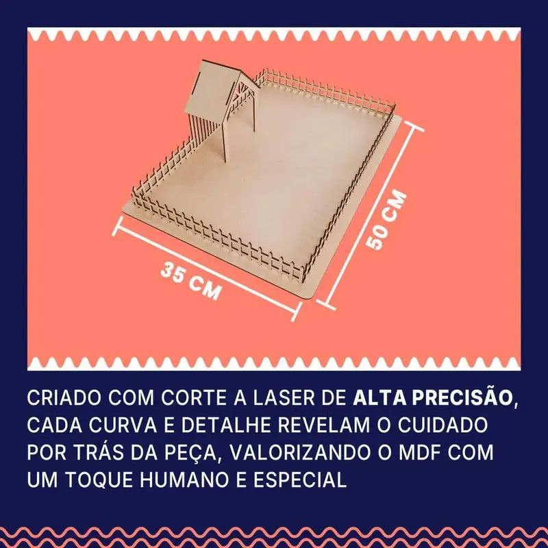 Base para Presépio de Natal em MDF 50x35cm