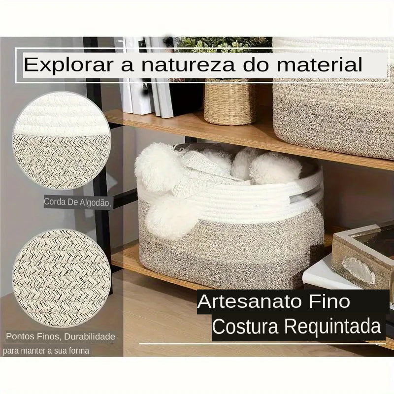 Cesto Organizador Grande Capacidade em Linho