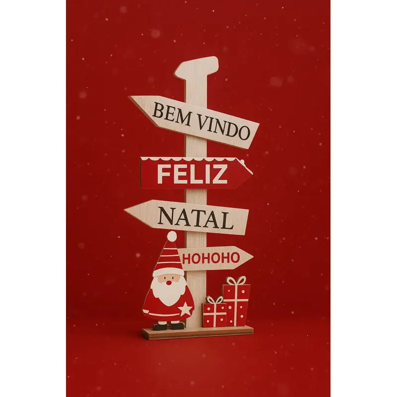 Enfeite Natalino de Madeira para Mesa 16cm