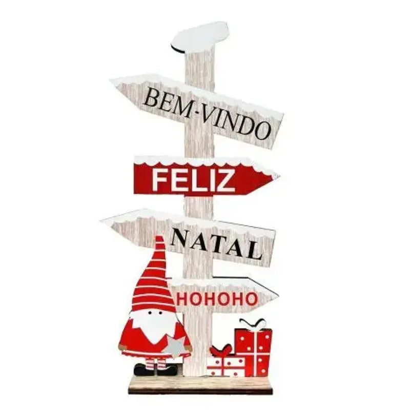 Enfeite Natalino de Madeira para Mesa 16cm