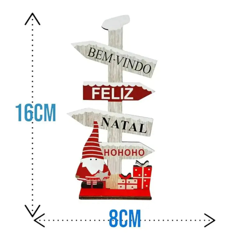 Enfeite Natalino de Madeira para Mesa 16cm