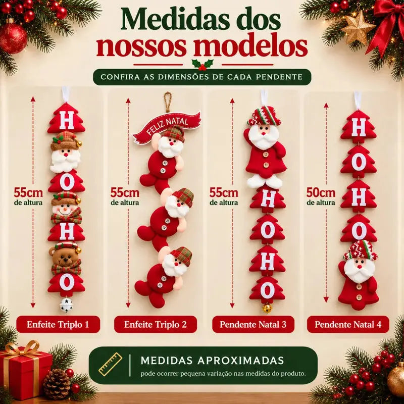 Enfeite de Natal para Porta e Parede Papai Noel Premium