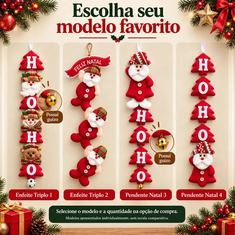 Enfeite de Natal para Porta e Parede Papai Noel Premium