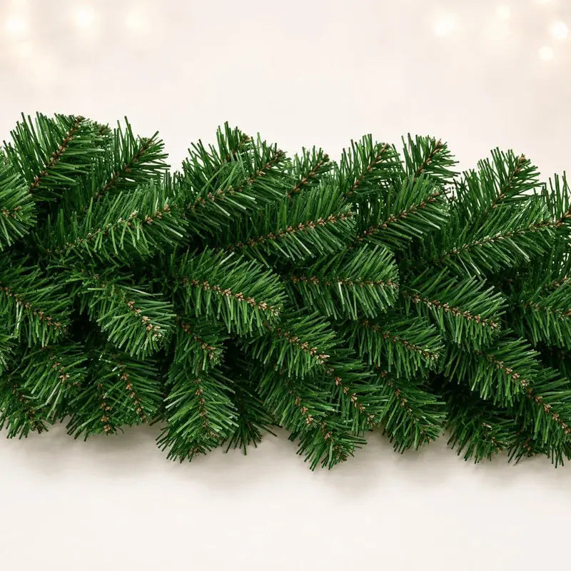Festão Verde Natal Aramado Grosso Luxo 270cm com 300 Galhos