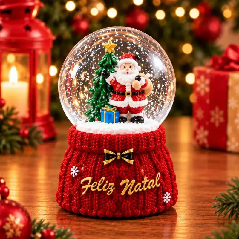 Globo de Neve Decorativo Natalino com LED 9cm