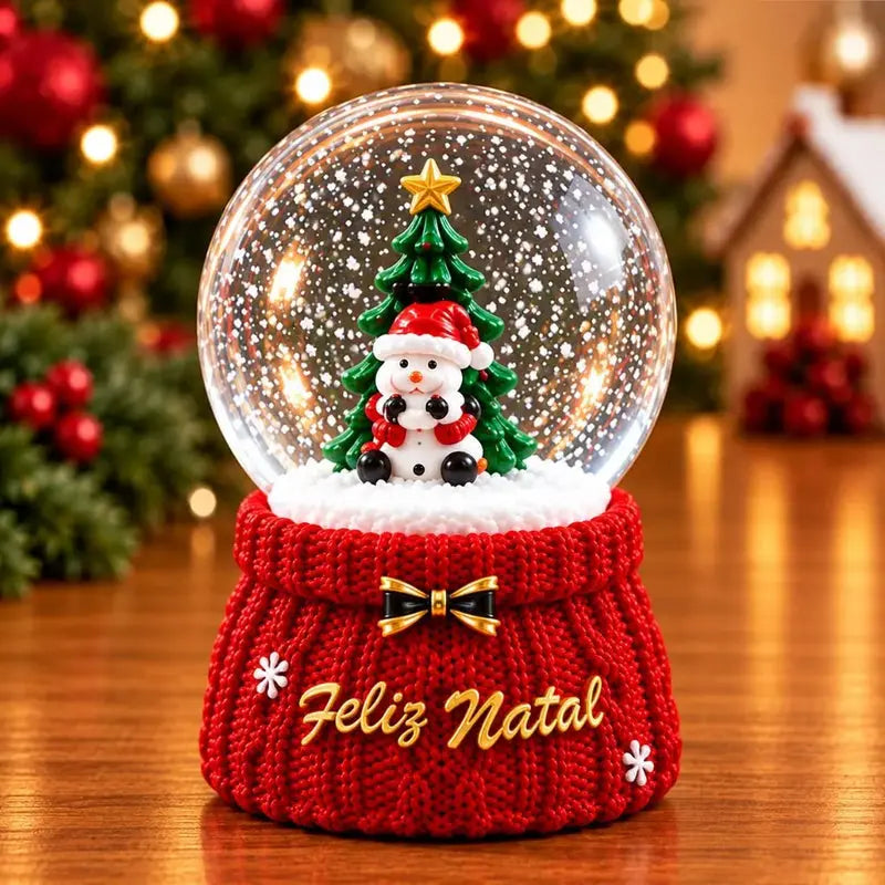 Globo de Neve Decorativo Natalino com LED 9cm