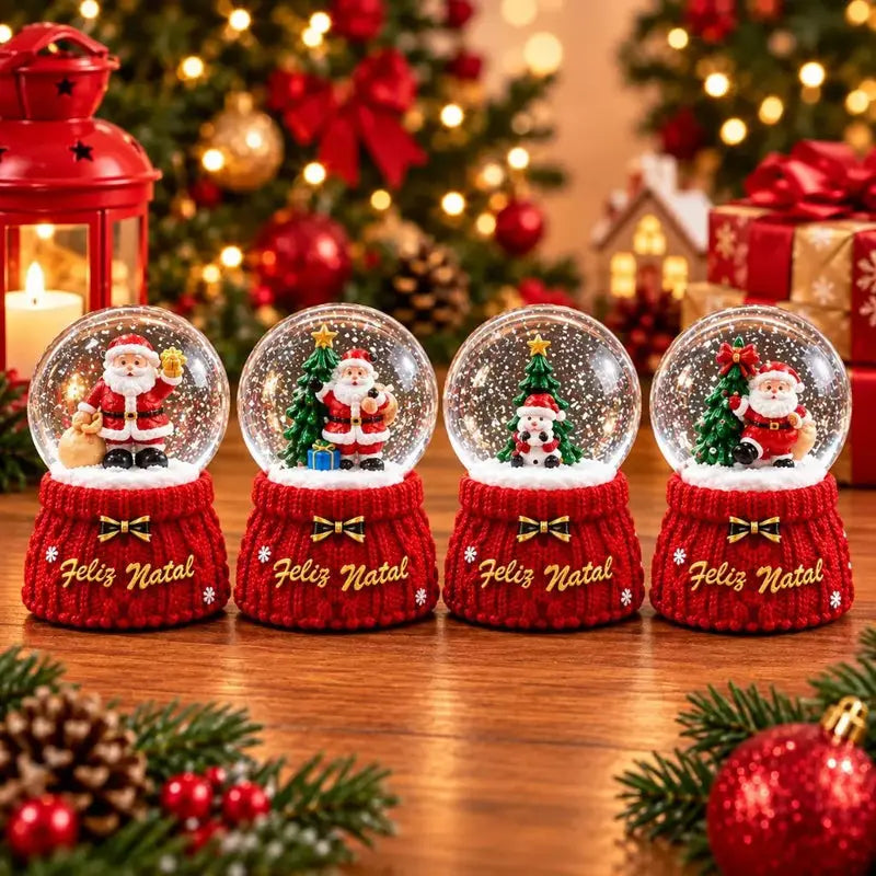 Globo de Neve Decorativo Natalino com LED 9cm