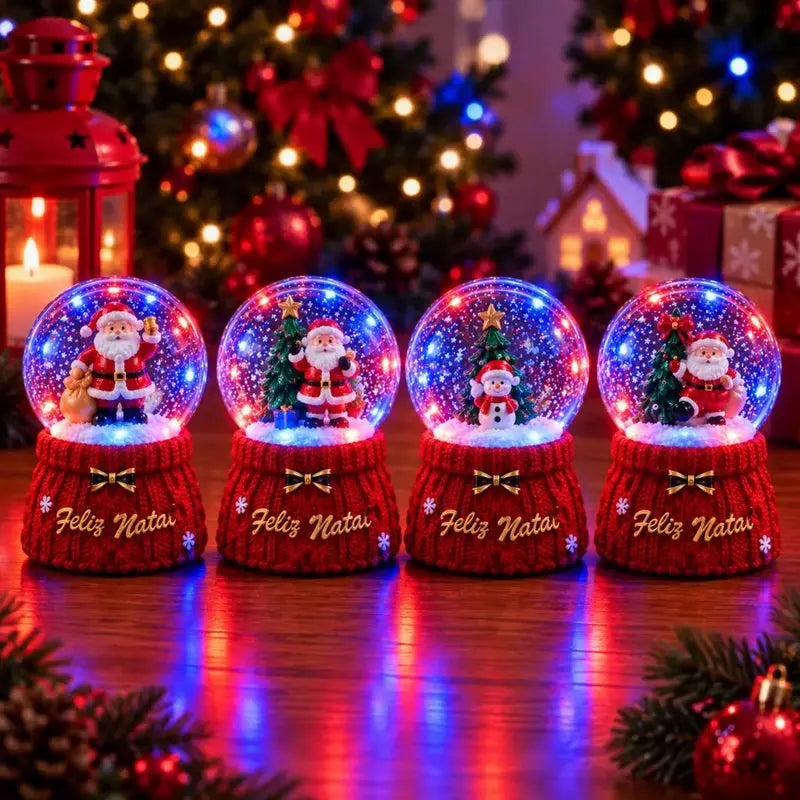 Globo de Neve Decorativo Natalino com LED 9cm