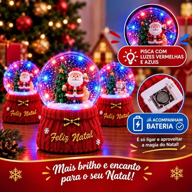Globo de Neve Decorativo Natalino com LED 9cm