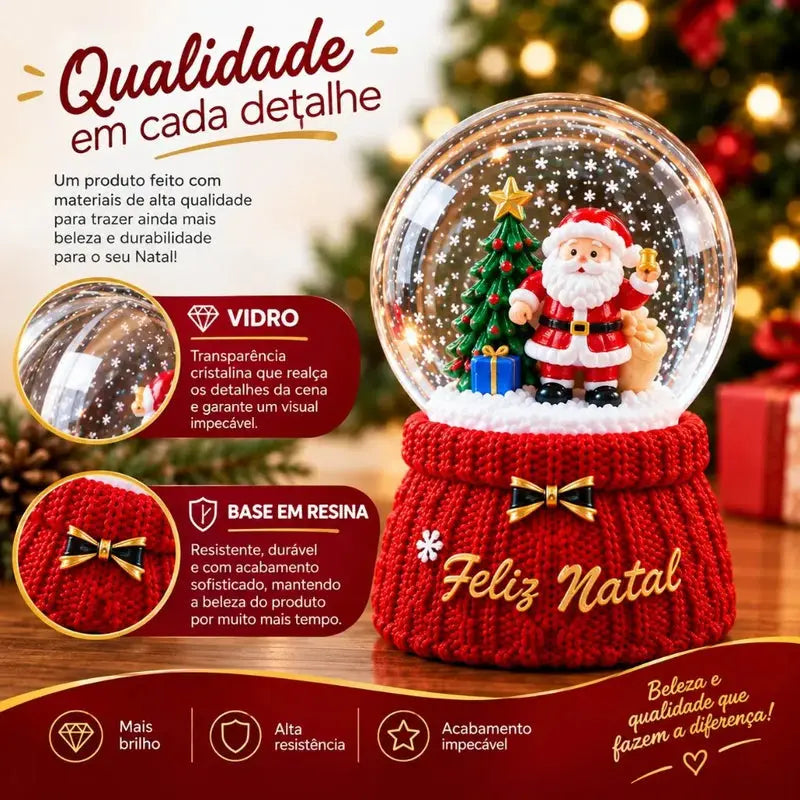 Globo de Neve Decorativo Natalino com LED 9cm
