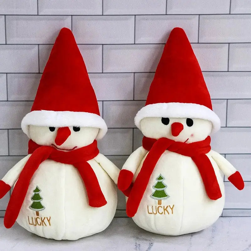 Kit 2 Bonecos de Neve e Ursinho de Pelúcia Natalinos 22cm