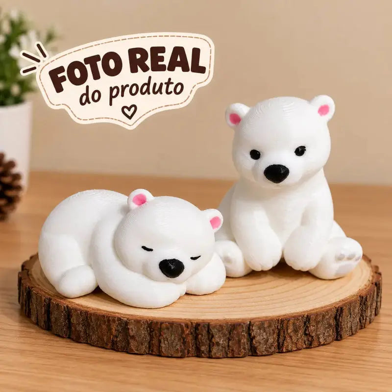 Kit 5 Ursos Polares Natalinos Decorativos