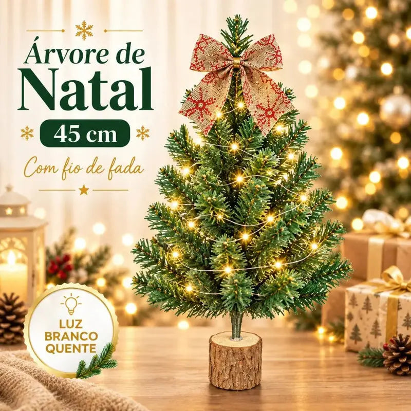 Mini Pinheiro de Natal de Mesa Luxo Decorado Nevada Premium