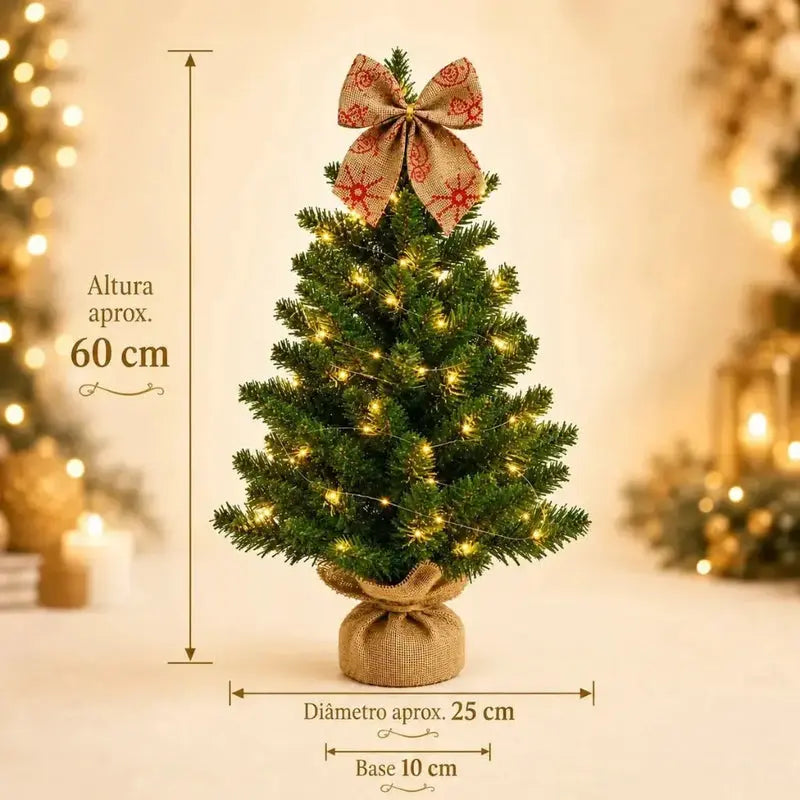 Mini Pinheiro de Natal de Mesa Luxo Decorado Nevada Premium