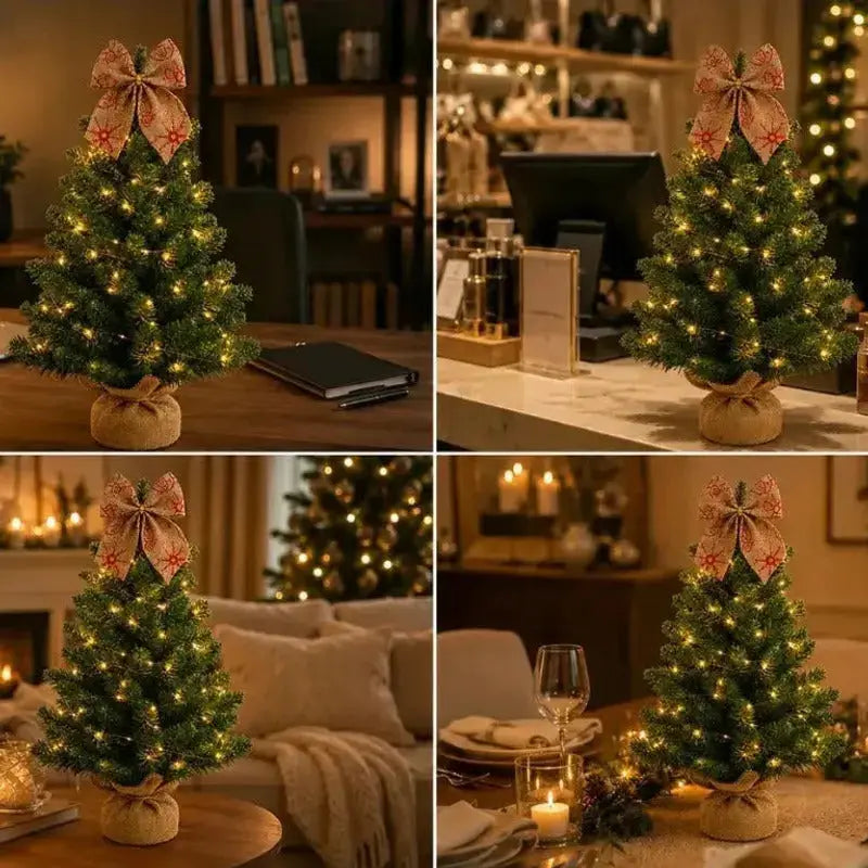 Mini Pinheiro de Natal de Mesa Luxo Decorado Nevada Premium