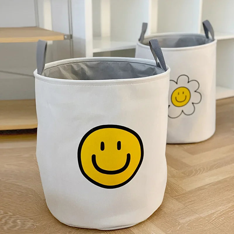 Cesto de Pano com Design Divertido - Flor Sol ou Carinha Amarela