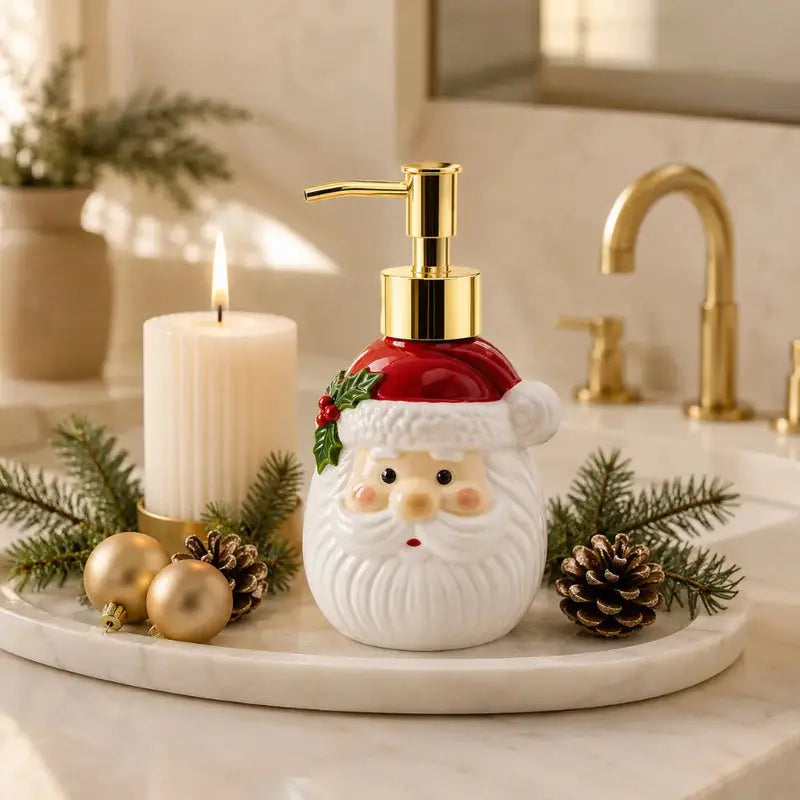 Saboneteira Papai Noel de Porcelana 350ml