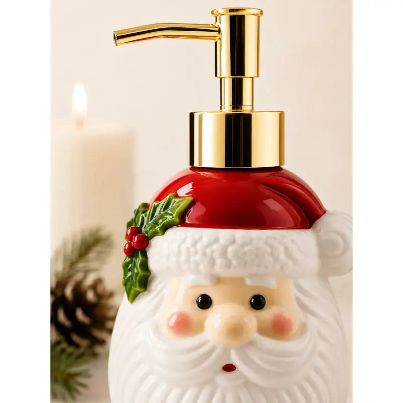 Saboneteira Papai Noel de Porcelana 350ml