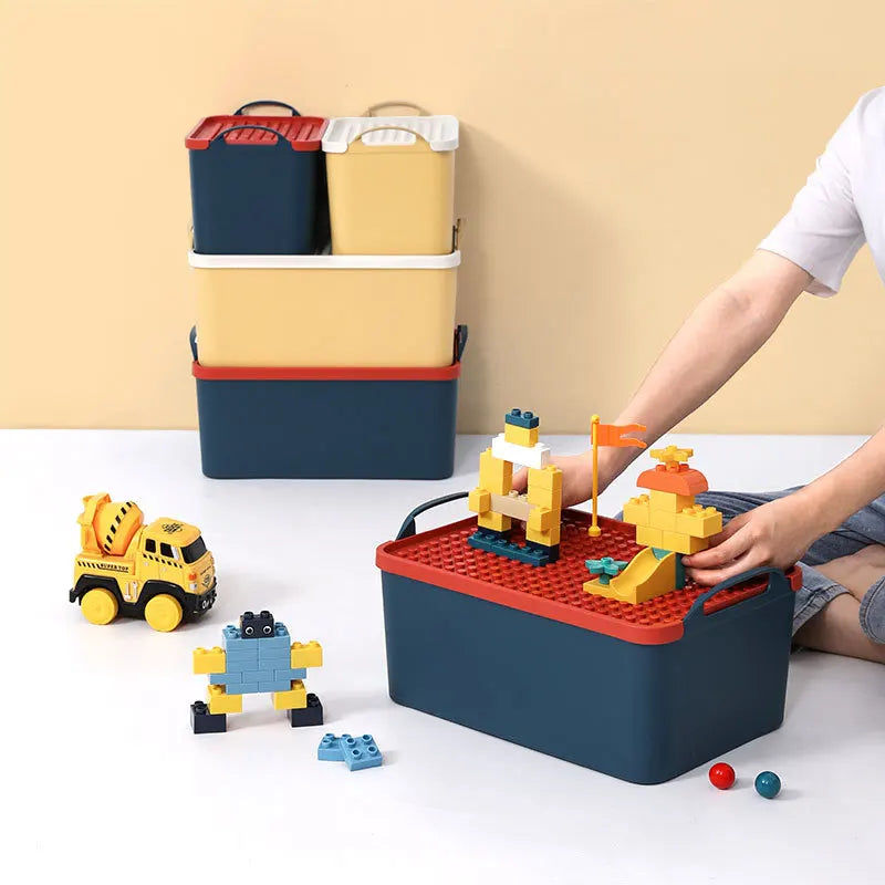 Organizador Premium de Blocos com Tampa - Azul ou Amarelo, P ou G