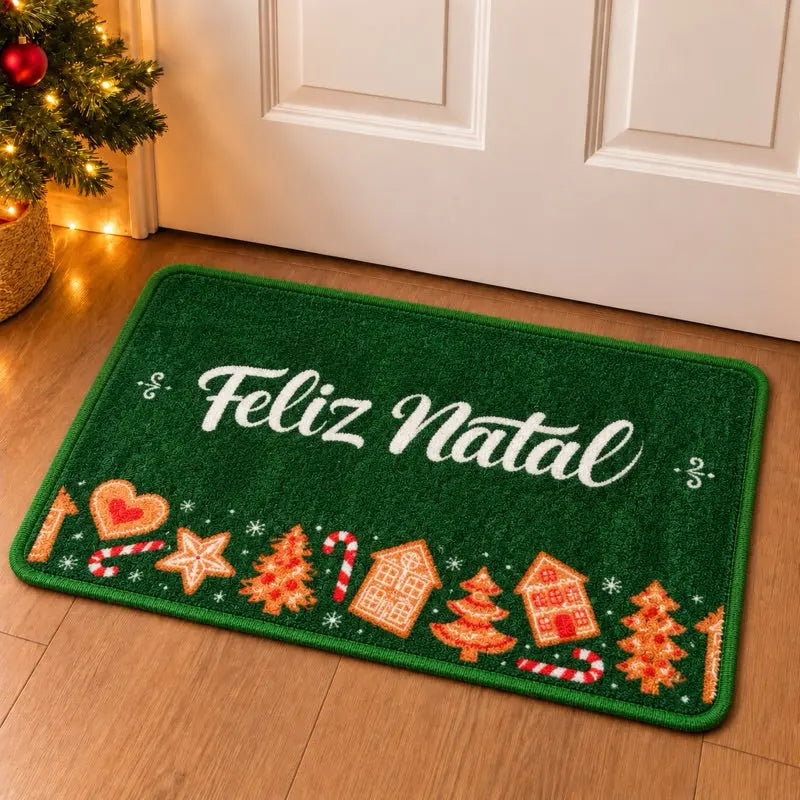 Tapete de Porta Natalino Bouclé 60x40cm